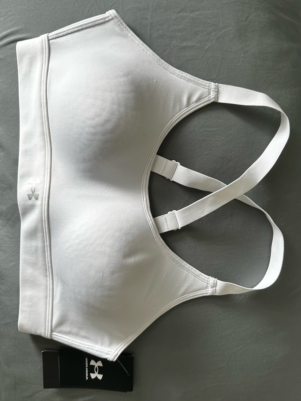 Under Armour White Padded High-Support Sports Bra with Adjustable Straps